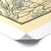 Poster Carte ferroviaire Connecticut 1893 (Coin)