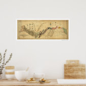 Poster Carte ferroviaire de Chesapeake & Ohio 1872 (Cuisine)