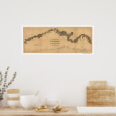 Poster Carte ferroviaire de Gettysburg 1839 (Cuisine)