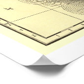 Poster Carte ferroviaire de l'Oregon 1876 (Coin)