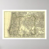 Poster Carte ferroviaire de l'Oregon 1876 (Devant)