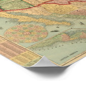 Poster Carte ferroviaire de l'Union américaine des États- (Coin)