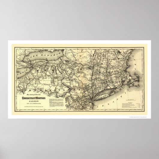 Poster Carte ferroviaire du Connecticut et de l'Ouest 187 (Devant)