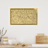 Poster Carte ferroviaire du Kansas 1897 (Cuisine)