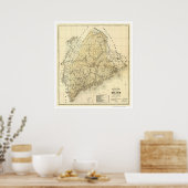 Poster Carte ferroviaire du Maine 1899 (Cuisine)