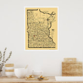 Poster Carte ferroviaire du Minnesota 1897 (Cuisine)