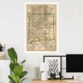 Poster Carte ferroviaire du Nouveau-Mexique 1879 (Bureau à domicile)