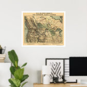 Poster Carte ferroviaire du Pacifique Nord 1871 (Bureau à domicile)