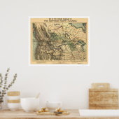 Poster Carte ferroviaire du Pacifique Nord 1871 (Cuisine)