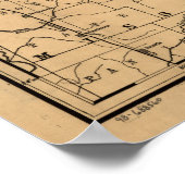 Poster Carte ferroviaire vintage du Tennessee (1888) (Coin)