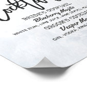 Poster Carte Feuille Mariage Signature Boisson Menu (Coin)