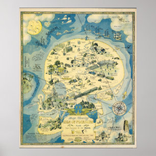 Poster Carte fictive vintage de Pleasure Island