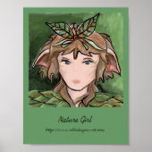 Poster Carte fille nature (Devant)