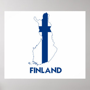 POSTER CARTE FINLANDE