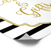 Poster Carte florale Black Gold Rose Symbole Cadeaux (Coin)