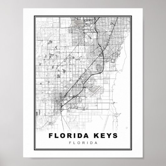 Poster Carte Florida Keys (Devant)