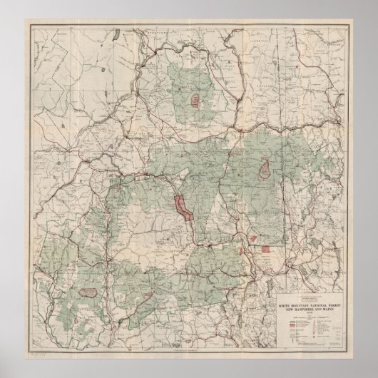 Poster Carte forestière nationale des Montagnes blanches  (Devant)