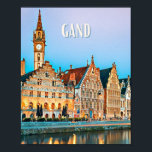 Poster Carte Gand Belgique Photo Vintage<br><div class="desc">Gand, en : Gent, est une ville belge néer landophone, en Région flamande au confluent de la Lys et de l'Escaut. Elle est le chef-lieu de la province de Flandre-Orientale et depuis 1559 le siège de l'évêché de Gand. Avec 263 614 habitants, elle est la deuxième commune plus peuplée de...</div>