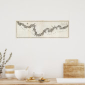 Poster Carte générale de la rivière Ohio, Plaquer la deux (Cuisine)