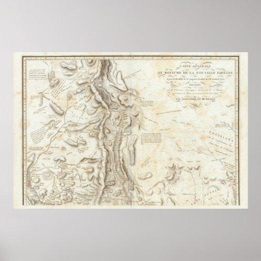 Poster Carte générale du Royaume de Nouvelle-Espagne (Devant)