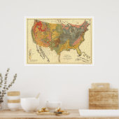 Poster Carte Géologique De USA 1872 (Cuisine)