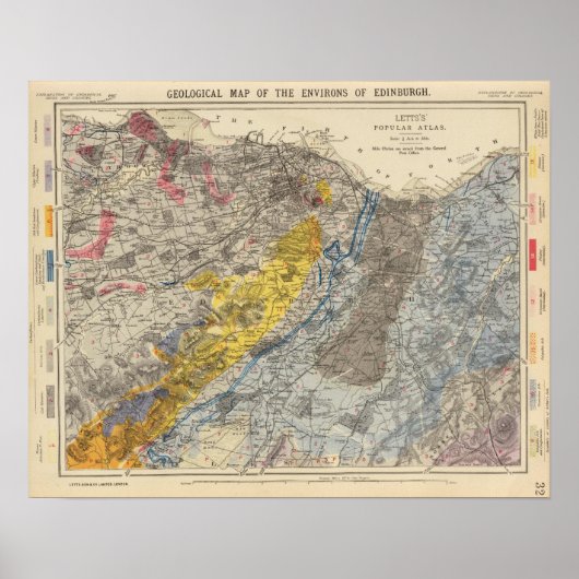Poster Carte géologique d'Édimbourg (Devant)