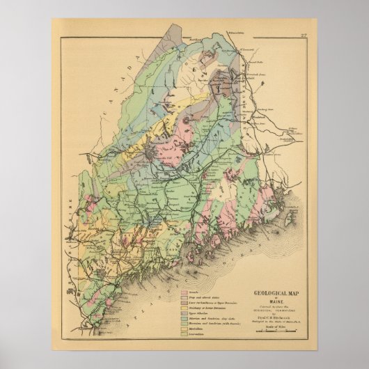 Poster Carte géologique du Maine (Devant)