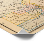 Poster Carte géologique du Minnesota par NH Winchell (Coin)