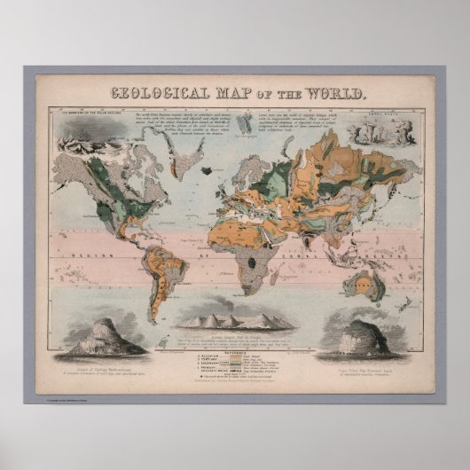 Poster Carte géologique du monde (Devant)