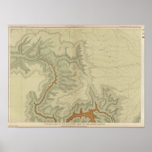 Poster Carte Géologique Du Sud (Devant)