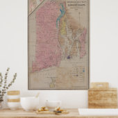 Poster Carte géologique vintage de l'île Rhode (1840) (Cuisine)