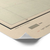 Poster Carte géologique vintage de l'Islande (1901) (Coin)