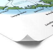 Poster Carte Glacier Bay Imprimer (Coin)