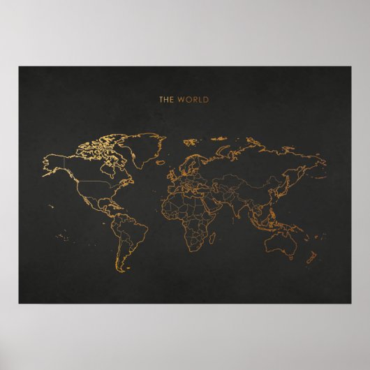 Poster Carte Gold World (Devant)
