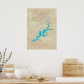 Poster Carte Grand Lake OK tan 19 (Cuisine)