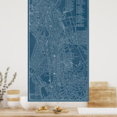 Poster Carte graphique de Boston (Cuisine)