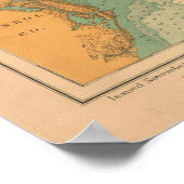 Poster Carte graphique de la rivière Detroit (Coin)