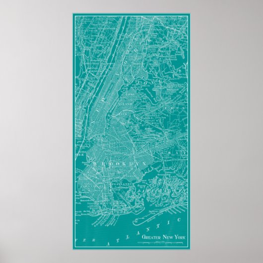 Poster Carte graphique de New York (Devant)