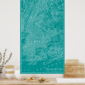 Poster Carte graphique de New York (Cuisine)