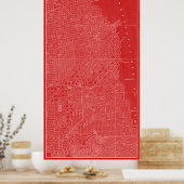 Poster Carte graphique de San Francisco (Cuisine)