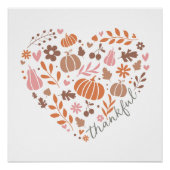 Poster Carte graphique du coeur de l'automne saisonnier (Devant)
