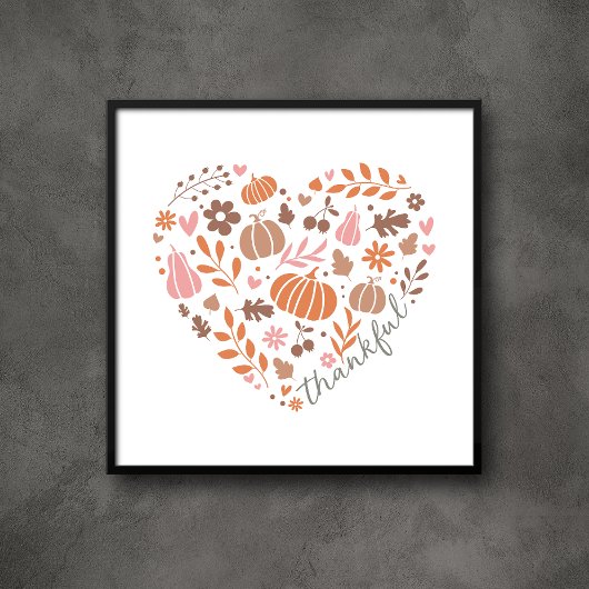 Poster Carte graphique du coeur de l'automne saisonnier