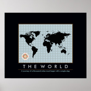 Poster carte graphique du monde
