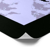 Poster carte graphique du monde noir (Coin)