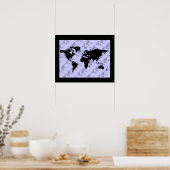 Poster carte graphique du monde noir (Cuisine)