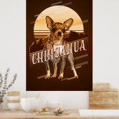Poster Carte graphique rétro Chihuahua Gold ID754 (Cuisine)
