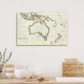 Poster Carte gravée Autriche et Indonésie (Cuisine)