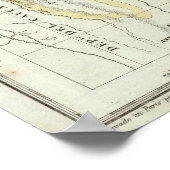 Poster Carte gravée de la Colombie (Coin)