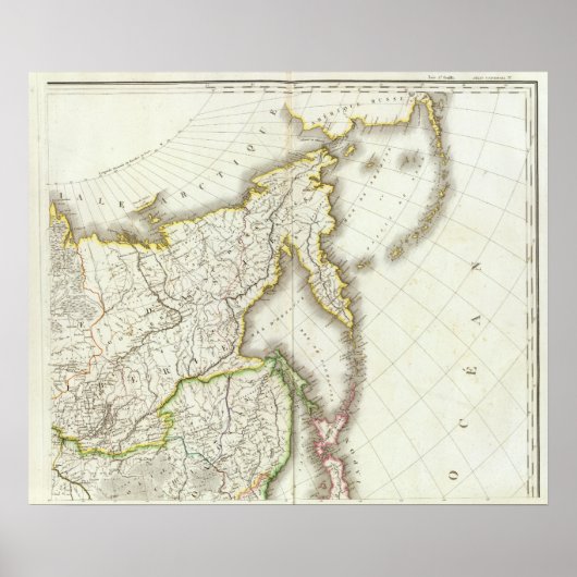 Poster Carte gravée de la Russie et de l'Asie (Devant)