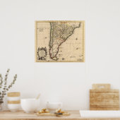Poster Carte gravée sud-américaine (Cuisine)